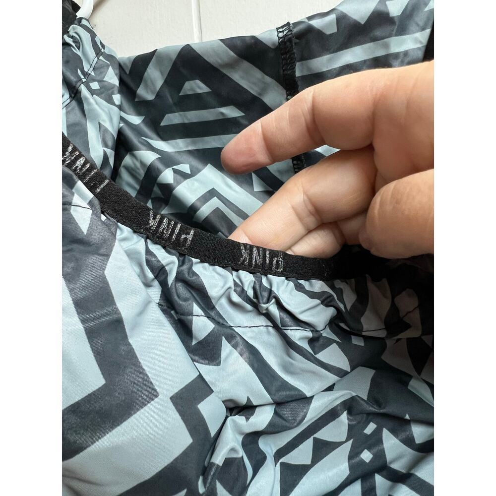 Victoria's Secret PINK Gray Black Aztec Print Anorak Pullover Windbreaker M/L - Picture 8 of 10